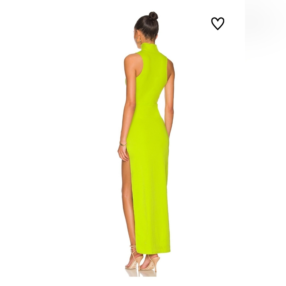 NWT Revolve Superdown Green Janet Slit Bodycon Sleeveless Turtleneck Dress Sz XS - Picture 3 of 9